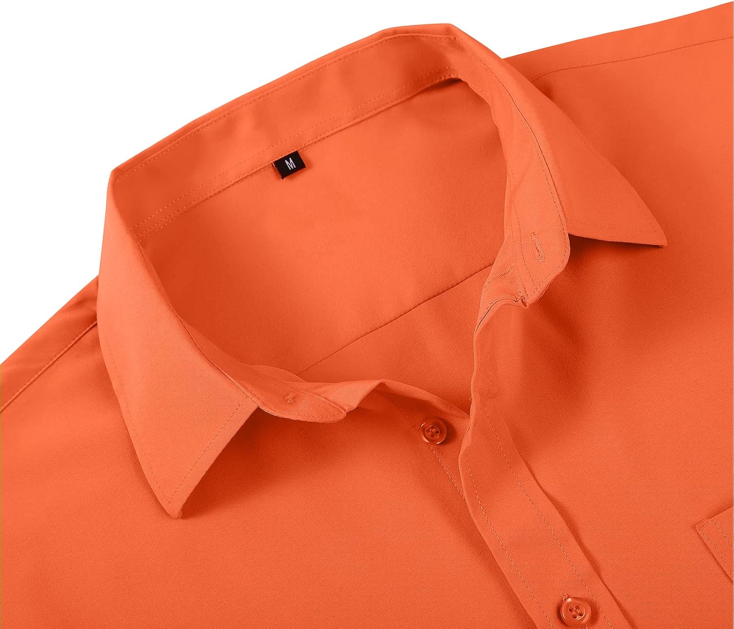 Miniatura 3 de SWISSWELL Camisa de vestir para hombre, manga larga, elástica, con botones, cuello hacia abajo, camisas casuales con bolsillo