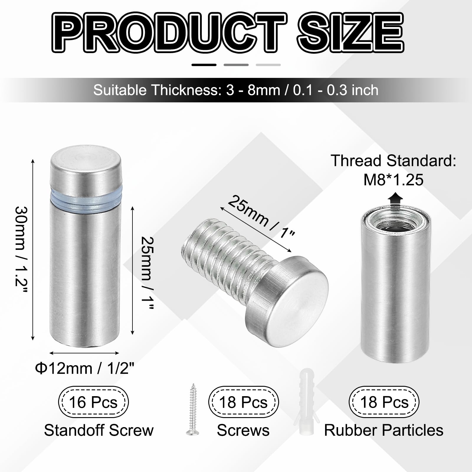 PATIKIL 1/2x1.2" Standoff Screws - Image 2