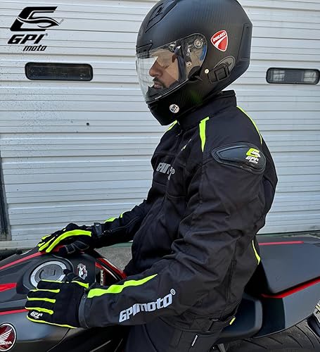 Miniatura 7 de GPI MOTO Chaqueta de motocicleta de malla para hombre - Chaqueta de motocicleta de verano Cordura 600D, armadura CE, hombreras - Sin forro térmico