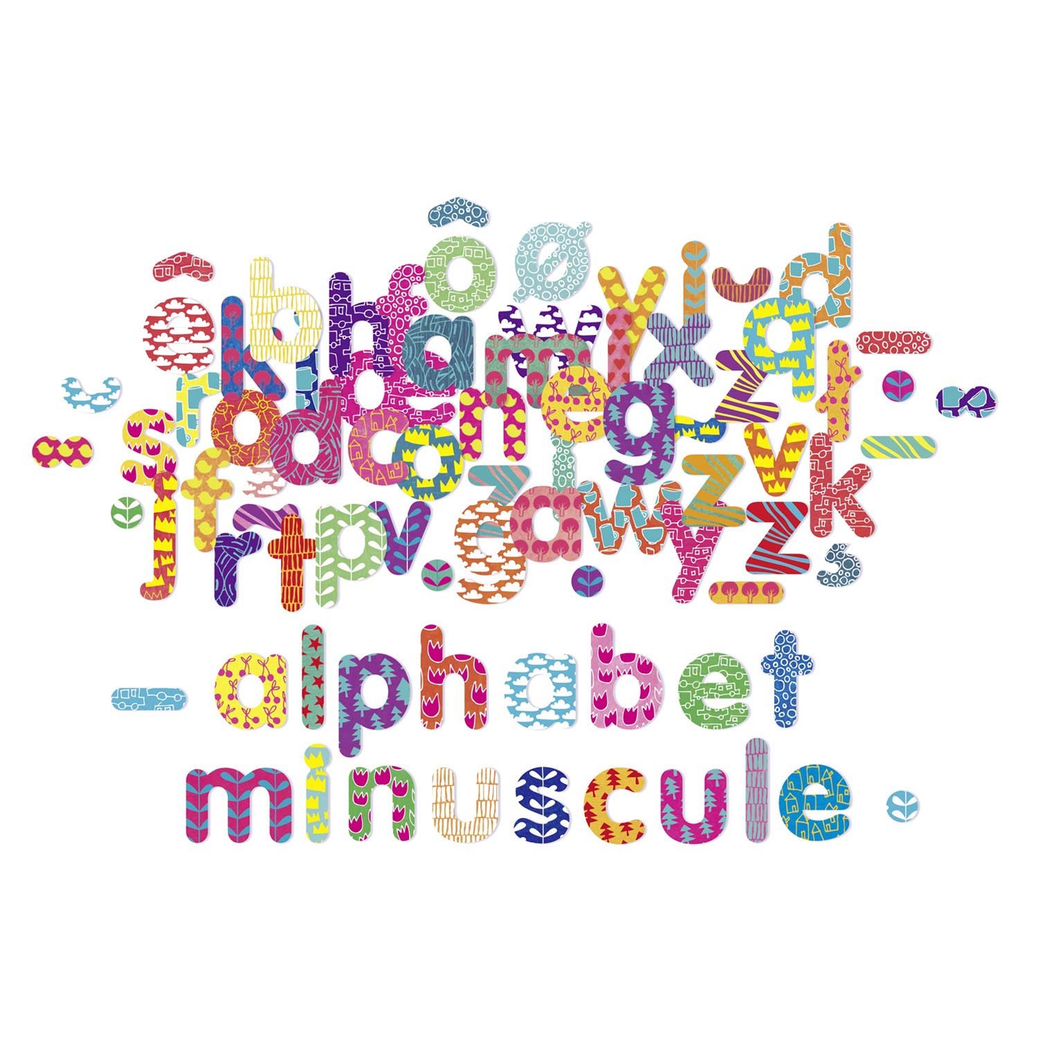Vilac Vilac6703 81 magnesy alfabetowe z małymi literami, wielokolorowe