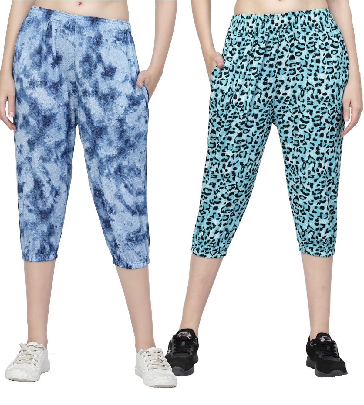 Women's Cotton Printed Short Capri Combo Pack of 2-image-36