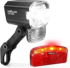 Tavaler E-Bike Light Front 60 LUX Ebike Lamp with Reflector and StVZO Approval LED E-Bike Headlight 6-48 V E Bike Rear Light for Pannier Rack Rear Light
