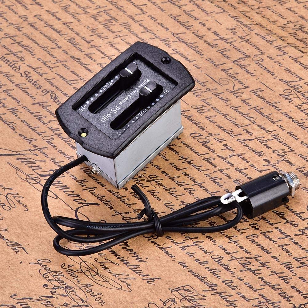 Micro Piézo-électrique Pour Guitare Acoustique - Préampli 5 Bandes Avec Tuner LCD Intégré, Couleur Noire