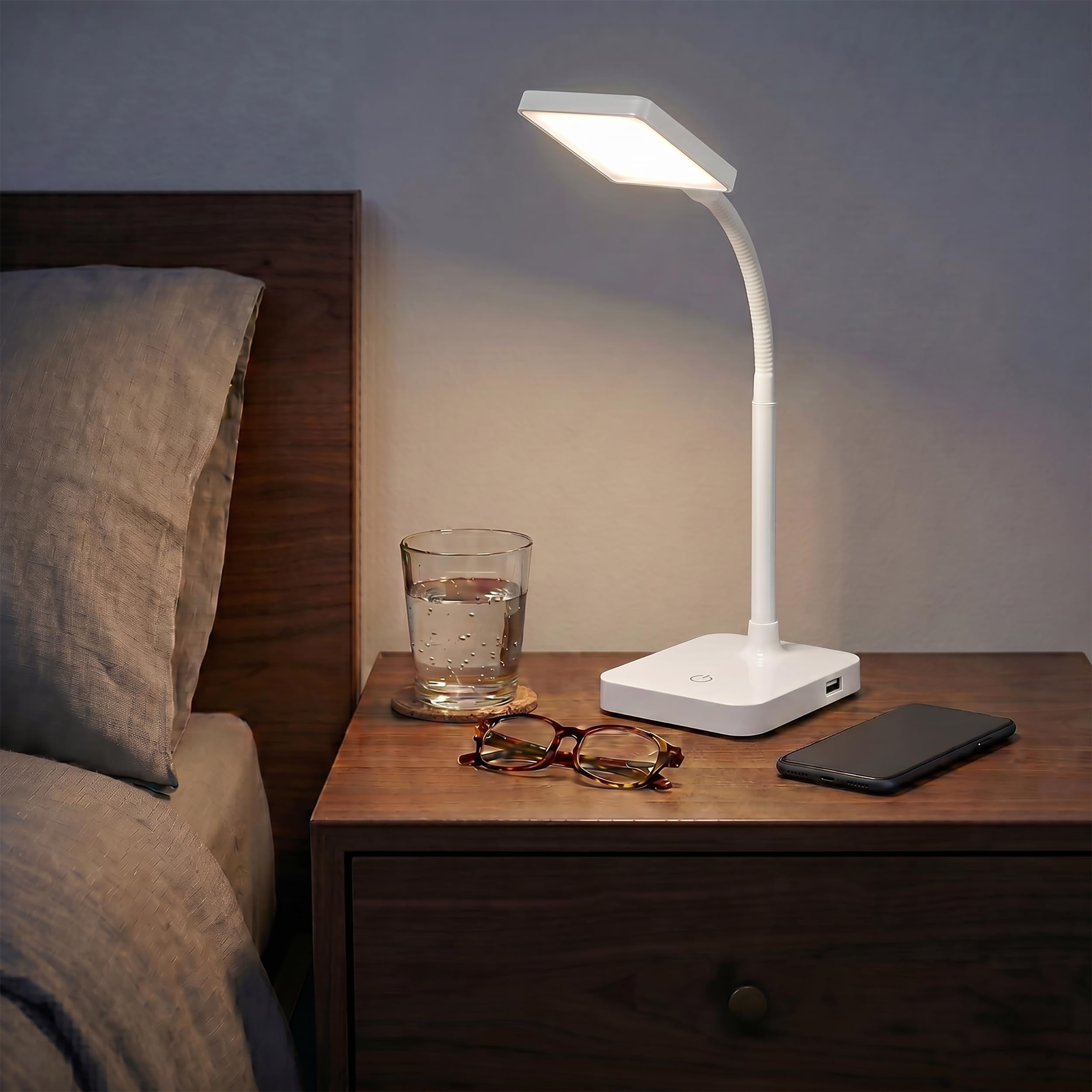Amazon.com: Maxlite 11.9 in. White Integrated LED Slim Desk Lamp