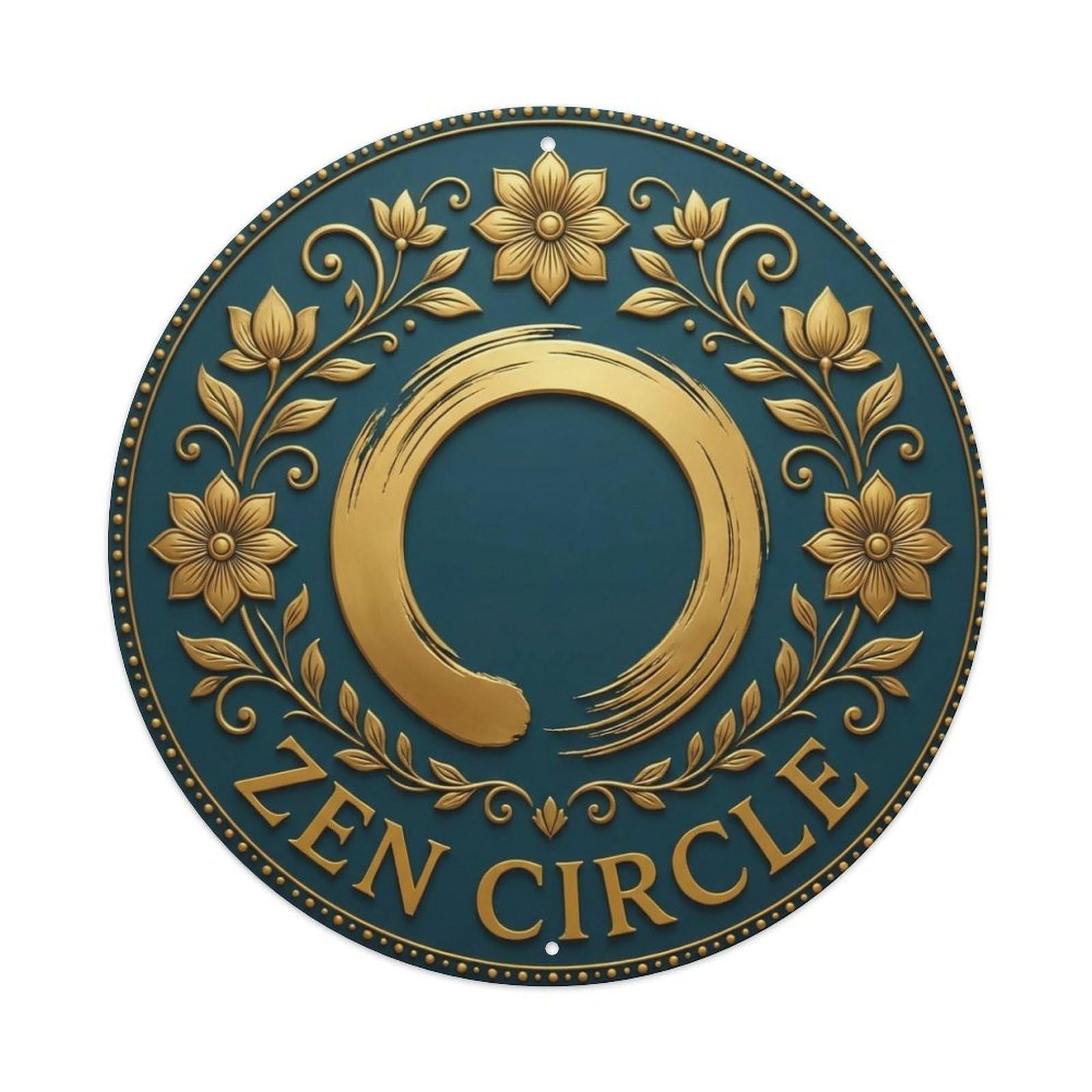 Vintage Zen Circle Flower Zen Yoga Metal Tin Sign