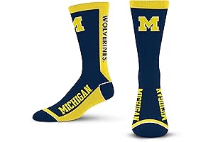 MVP Crew Sock NCAA Large Michigan Wolverines Apparel
