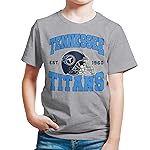 Junk Food Clothing x NFL - Tennessee Titans - Team Helmet - Kids Short Sleeve T-Shirt for Boys and Girls - Size X-Large