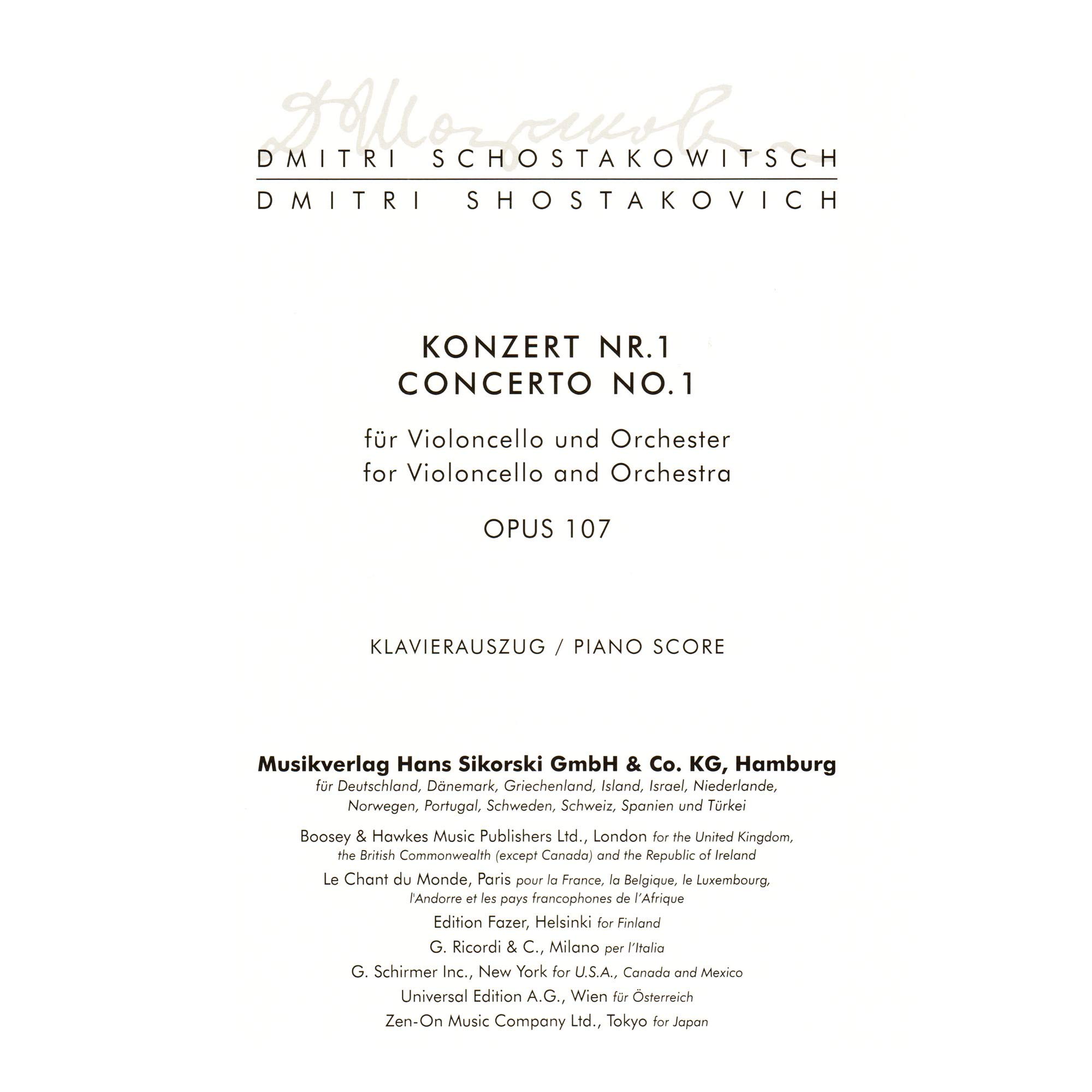 SHOSTAKOVICH - Concerto n. 1 in Mib maggiore Op.107 per Violoncello e Piano (Rostropovich)