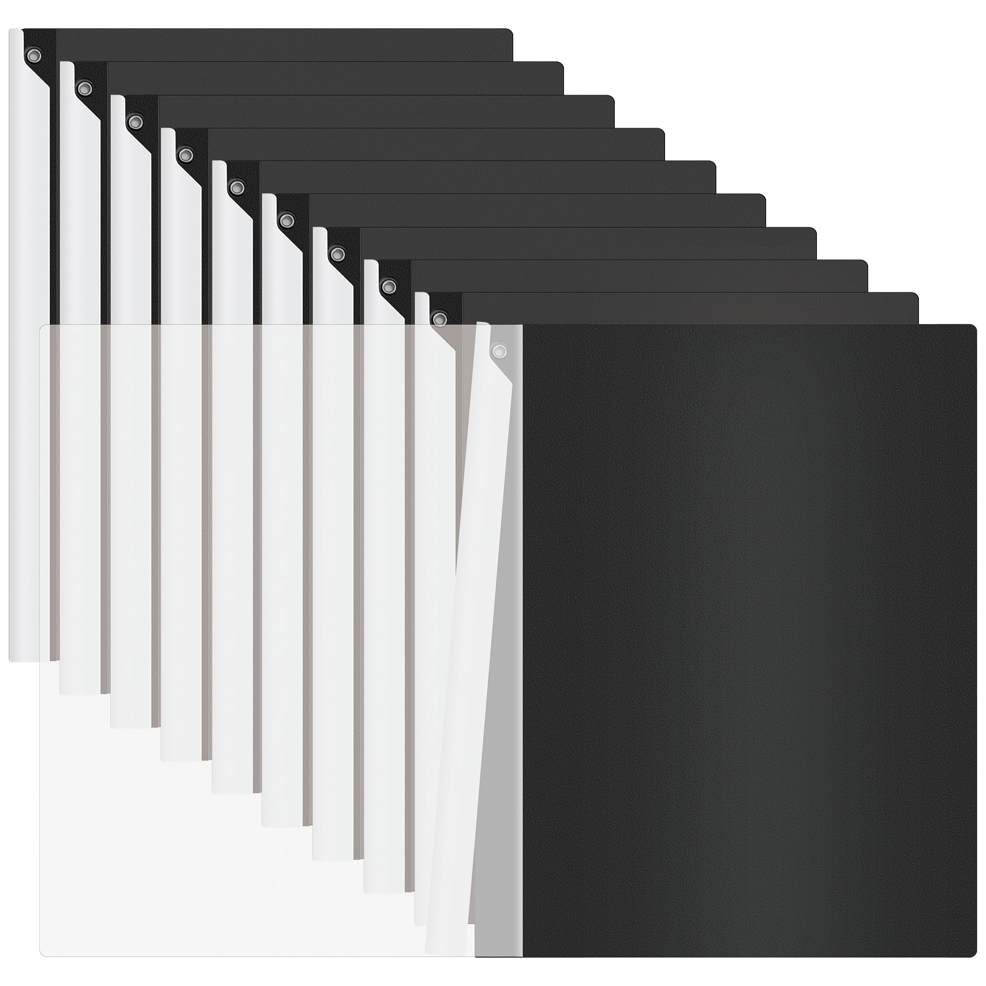 Dlicoda Report Covers with Swing Clip, 10 Pack Clear Front Presentation folders for A4/Letter Size, 8.9'' x 11.9'', 40 Sheet Capacity, No Punch Needed