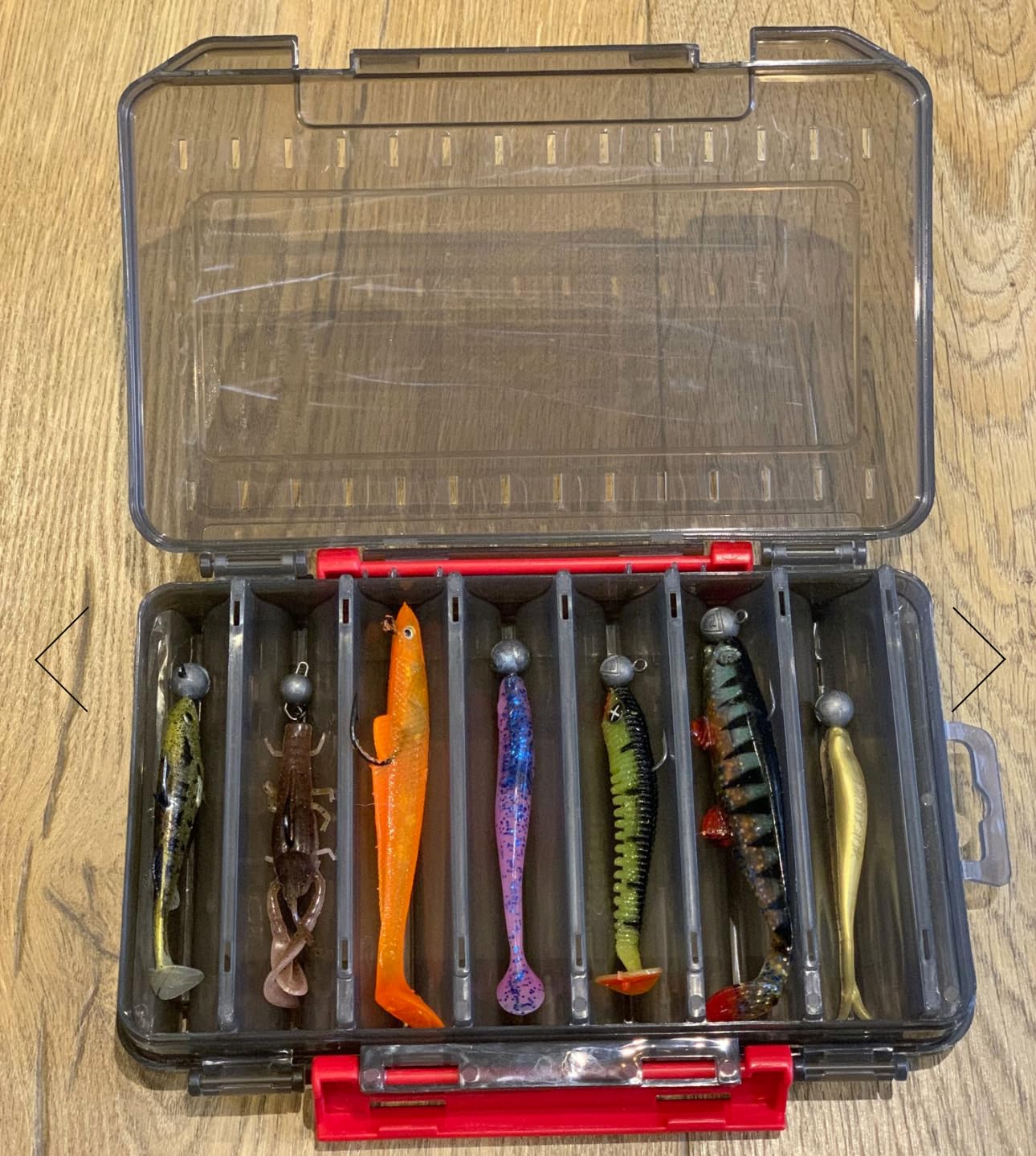 Generic Portafoglio per esche da pesca, custodia rigida, grande, 14 slot