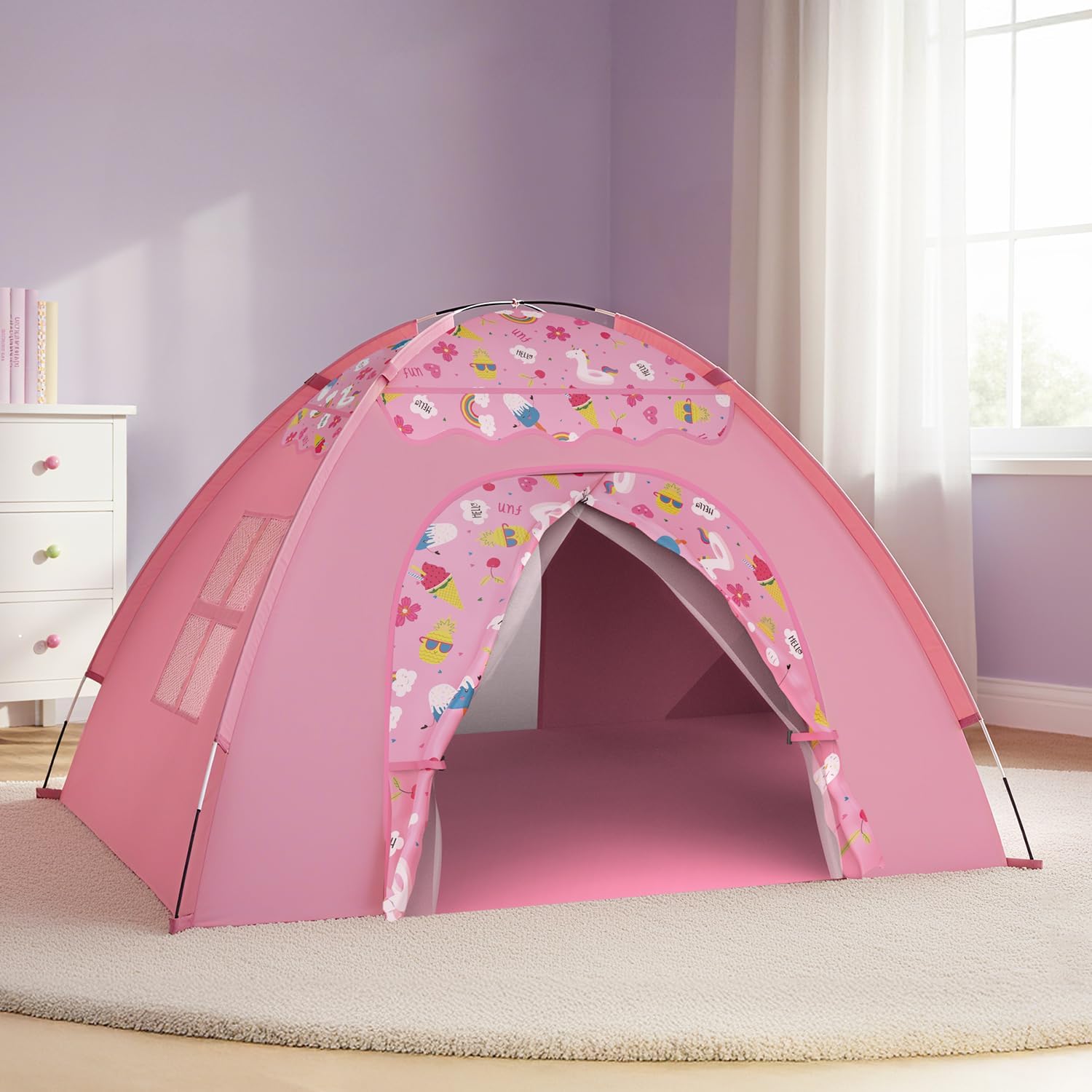 Kids Play Tent, Extra Large Play Tent, Foldable Indoor Kids Tent Playhouse with Tunnel Option,