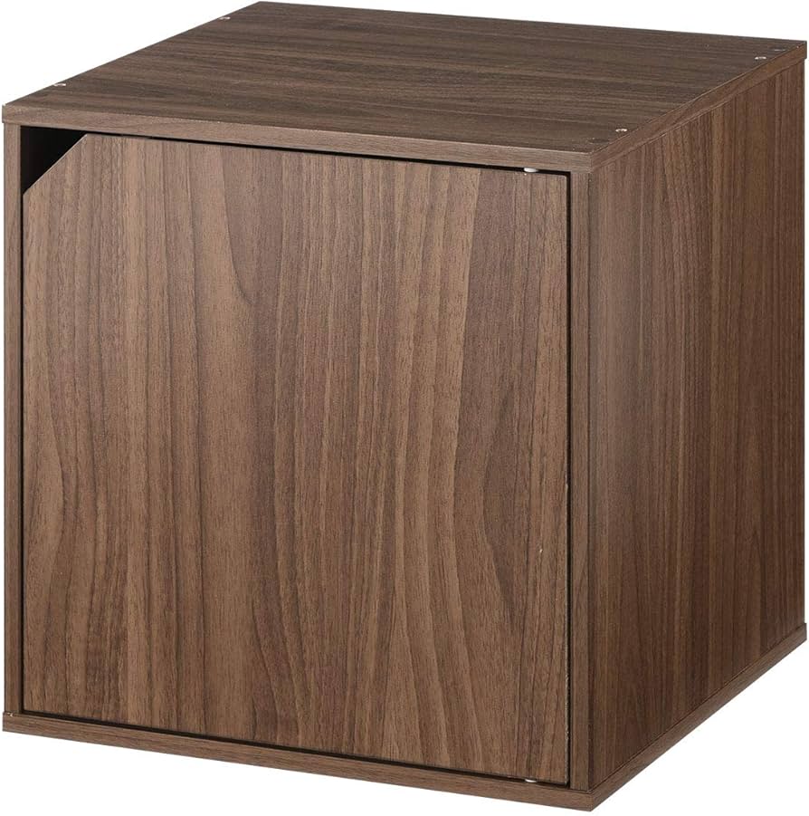 ウォールナット 4段本棚 扉付き 諸富家具 ウォールナット 4段本棚 扉