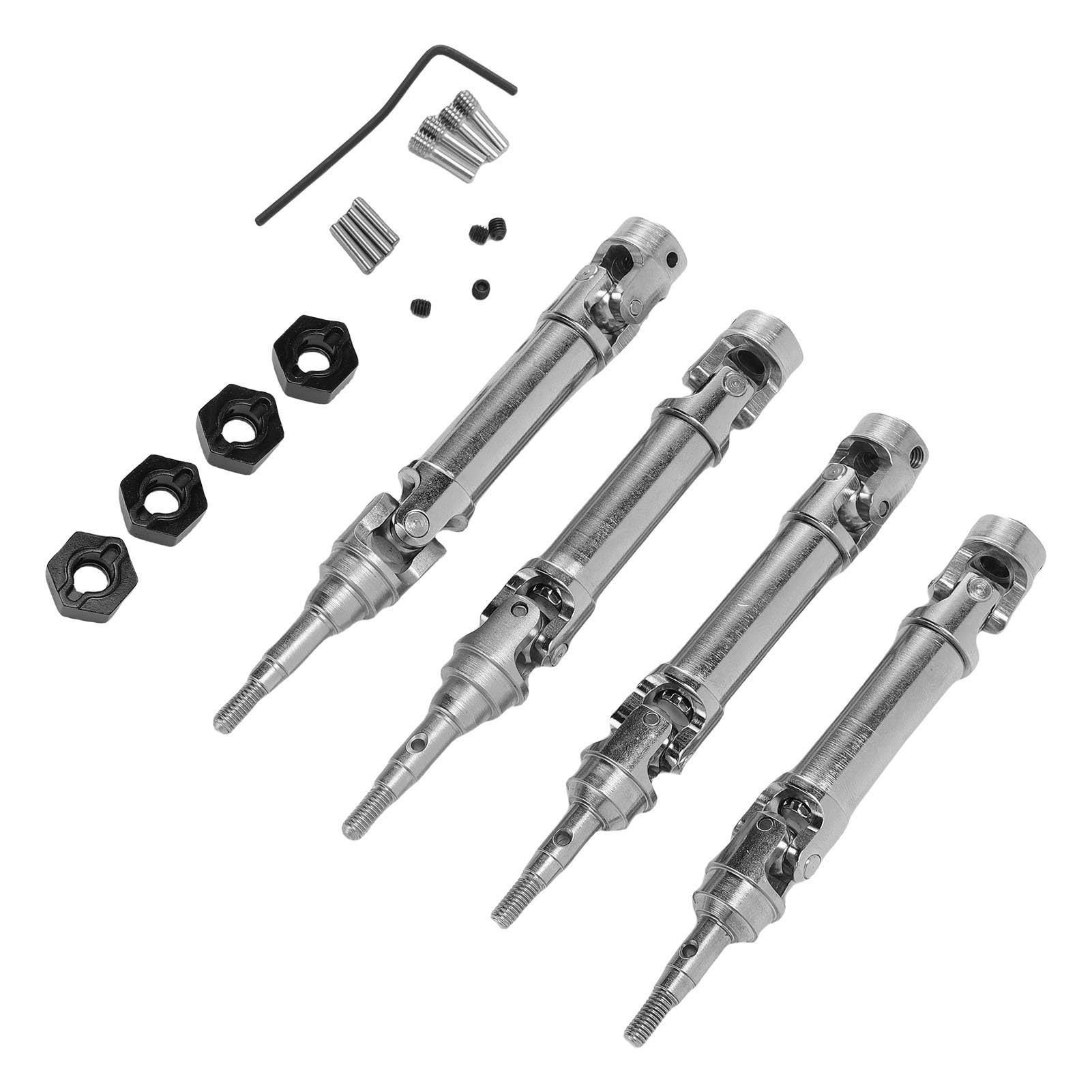 RiToEasysports Zestaw Przednich Tylnych Wałów Napędowych CVD, Metalowe Wymienne Wały Napędowe do Bezszczotkowego Samochodu RC 1/10 4X4, Zwiększona Kontrola i trwałość, Kompatybilny z Modelem Fiesta