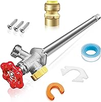 12-Inch Anti-Siphon Frost-Free Sillcock - Lead-Free Brass Outdoor Faucet with Push-to-Fit Connector & Backflow Preventer