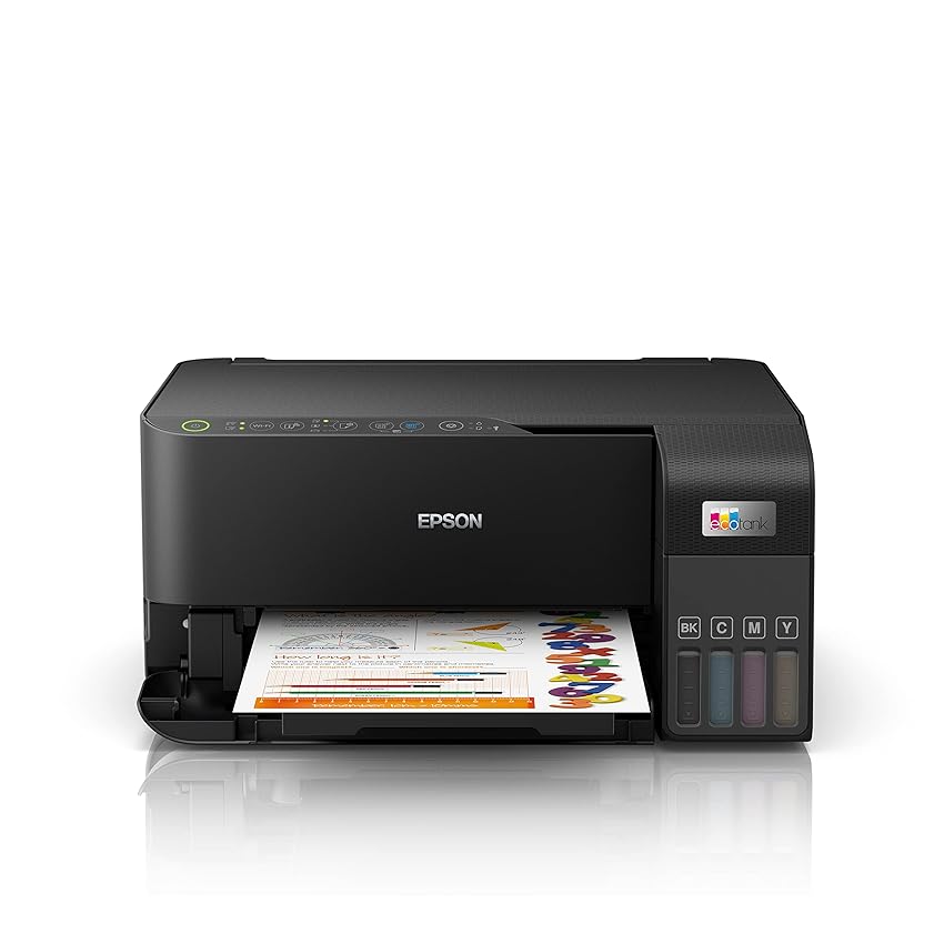 Immagine del prodotto Epson EcoTank ET-2830 Stampante Multifunzione 3-in-1 A4, Serbatoi Ricaricabili Alta Capacità, 5 Flaconi Inclusi pari a 6600pag B/N 5900pag Colore, Display LCD USB Wi-Fi/Direct, Nero