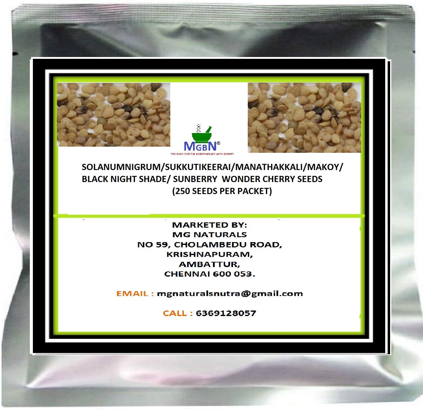 MGBN THE PATH FOR THE HEALTHIER LIFE WITH BEAUTY Solanum Nigrum/Sukkuti Keerai/Manathakkali/Makoy/Black Night Shade/Sunberry Wonder Cherry Seed -250 Seeds Per Packet (B07QK9Z396) Amazon Price History, Amazon Price Tracker