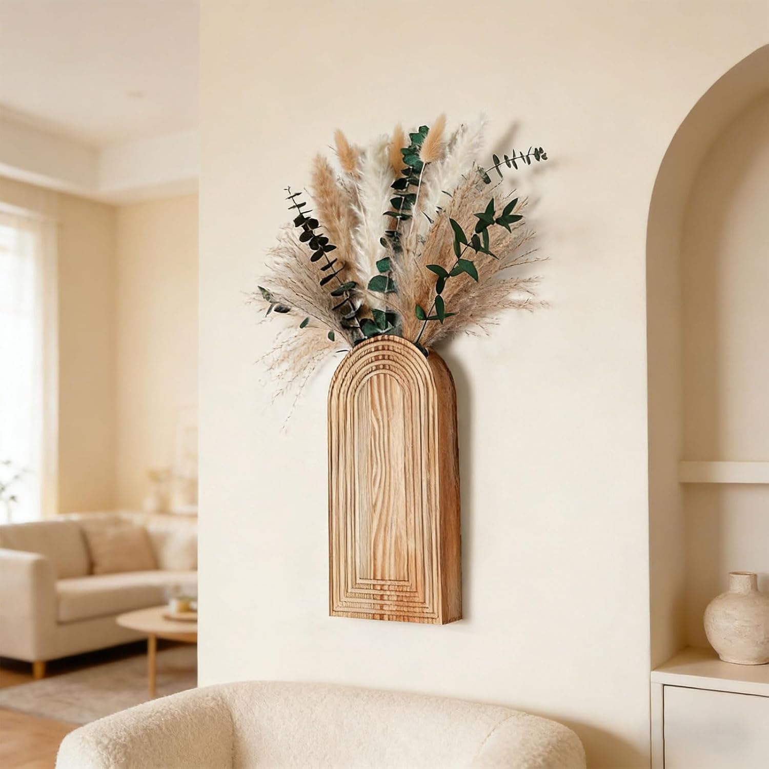 Current Wood Wall Mounted Planter for Indoor Herbage and Trendy House Beautification Rural Wooden Wall Decor