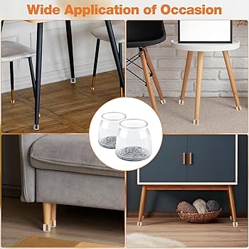 Chair Leg Floor Protectors, 35 Pack BAIPOK Silicone Chair Leg Covers For Hardwood Floors With Wrapped Felt, Furniture Foot Protectors Pads (XS