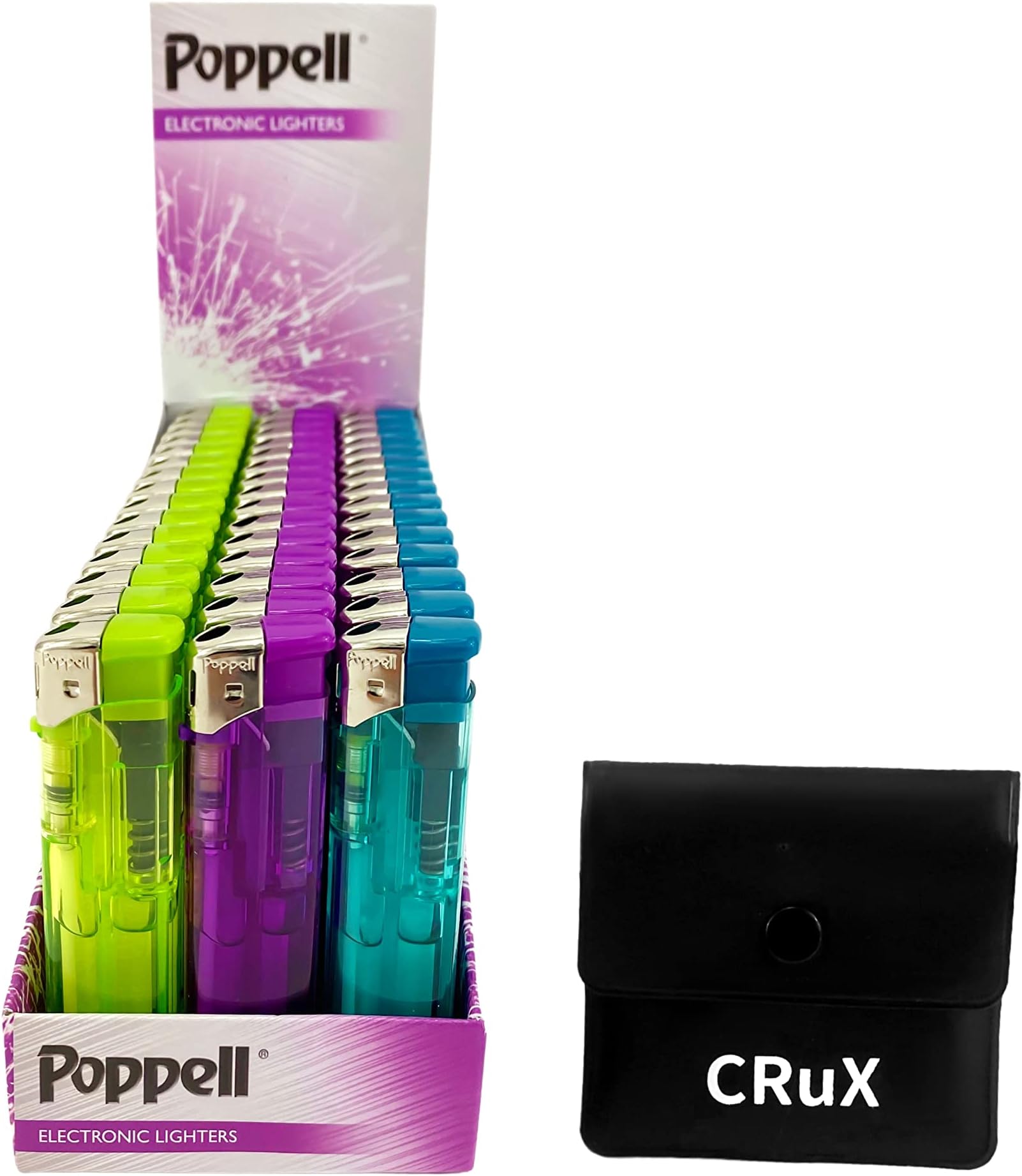 45 X POPPELL LIGHTERS ELECTRONIC SINGLE | 45 PACK BUNDLE