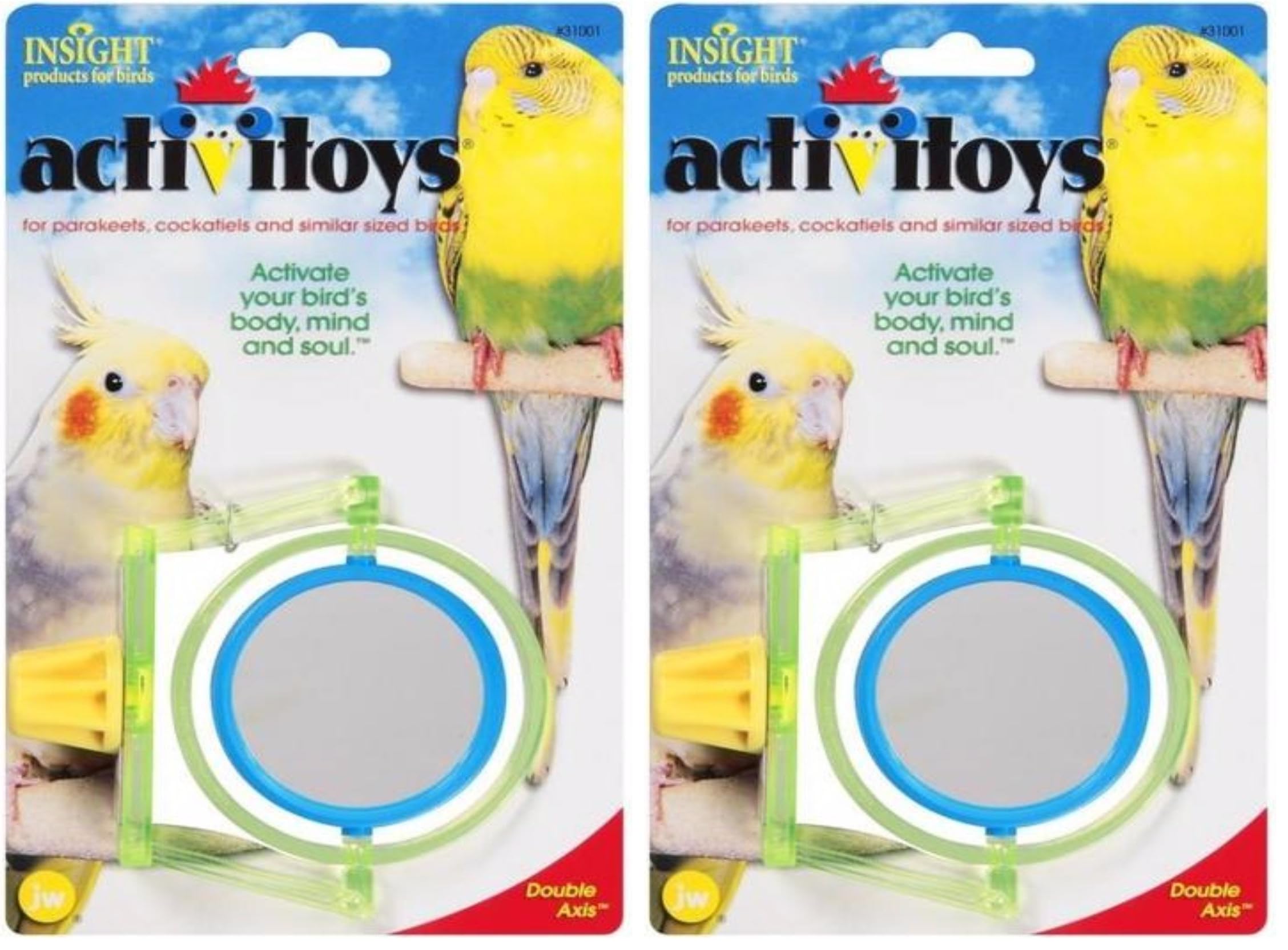 JW Pet Company Activitoy Double Axis Small Bird Toy, Colors Vary (Pack of 2)