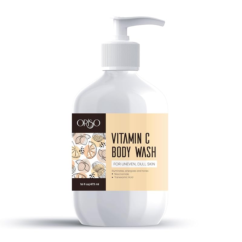 Sabonete líquido corporal ORISO com Vitamina C, Niacinamida e Ácido Tranexâmico, 473 mL