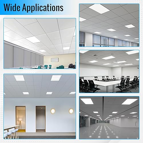 Miniatura 9 de LEDMyplace - Panel de luz LED 2 x 4 con 2 unidades, 72 W, 4000 K, lámpara LED de techo caído con 9000 lm, retroiluminación plana, regulable,