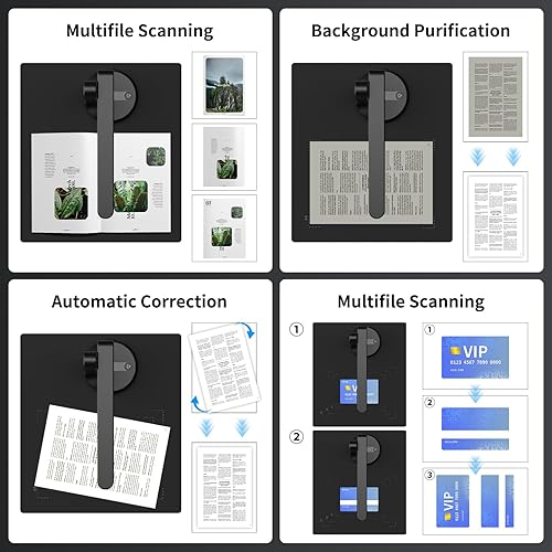 Miniatura 5 de NetumScan Cámara de documentos de libro de 13 MP para profesores, reconocimiento OCR multiidioma por tecnología AI, plegable y portátil, proyección