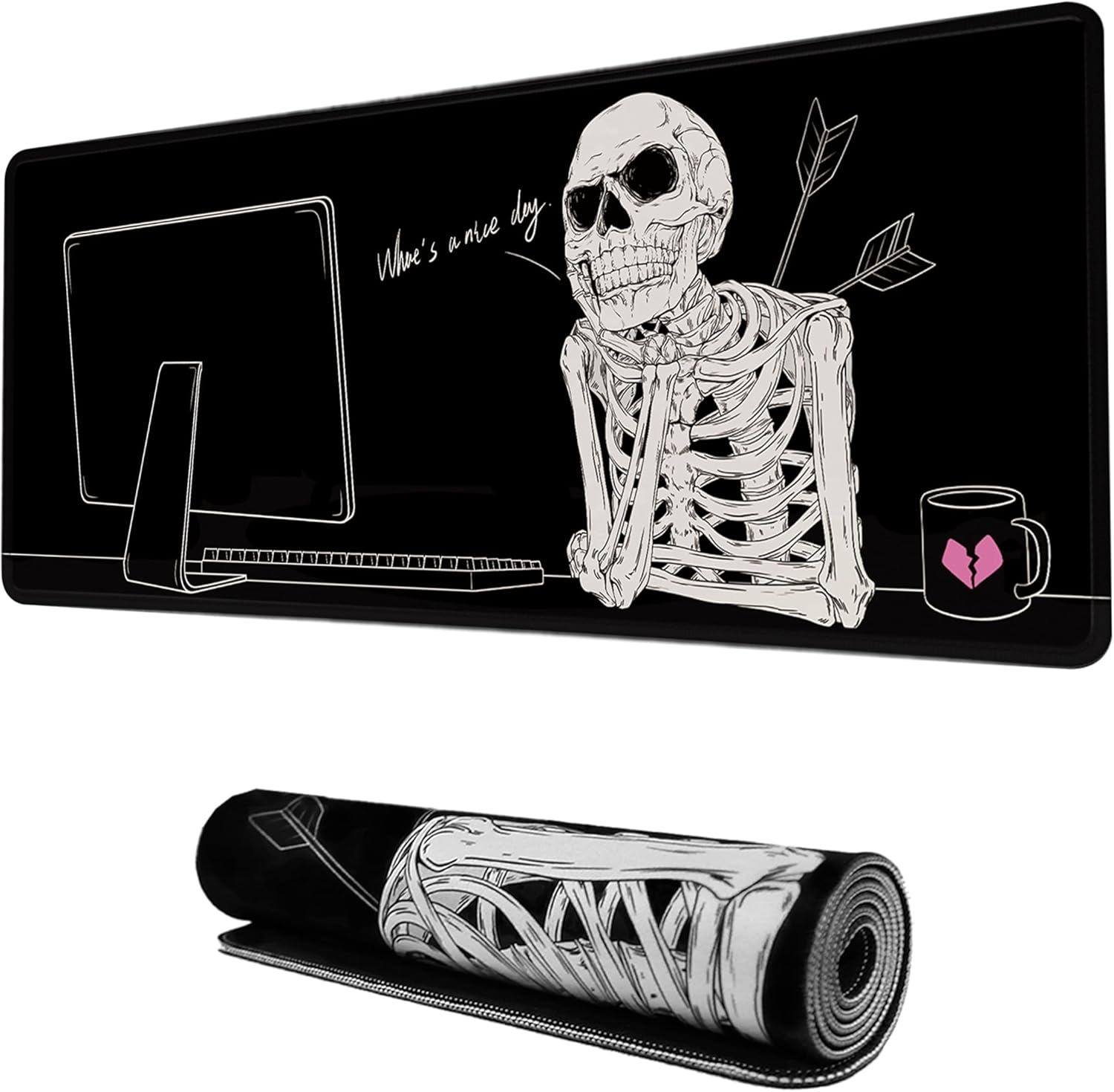 IF FEEL Ergonomic Human Skeleton Gaming Mouse Pad, Black