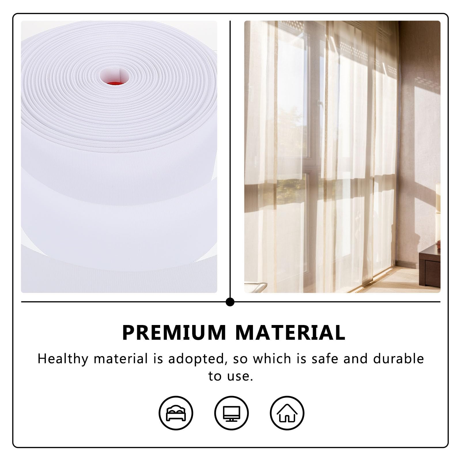 MAGICLULU Cinta para Cortina de Poliéster de 8cm Ojales para Colgar, Ligera y Resistente, Adecuado para Cortinas de Ventana y Uso Hogar