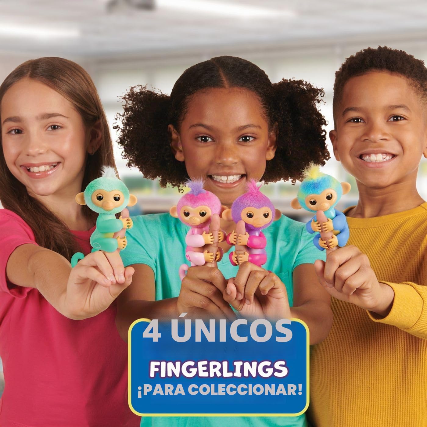 Fingerlings Nuevo Mono bebé Interactivo 2023 reacciona al Tacto - Más de 70 Sonidos y reacciones - Harmony (Rosa)