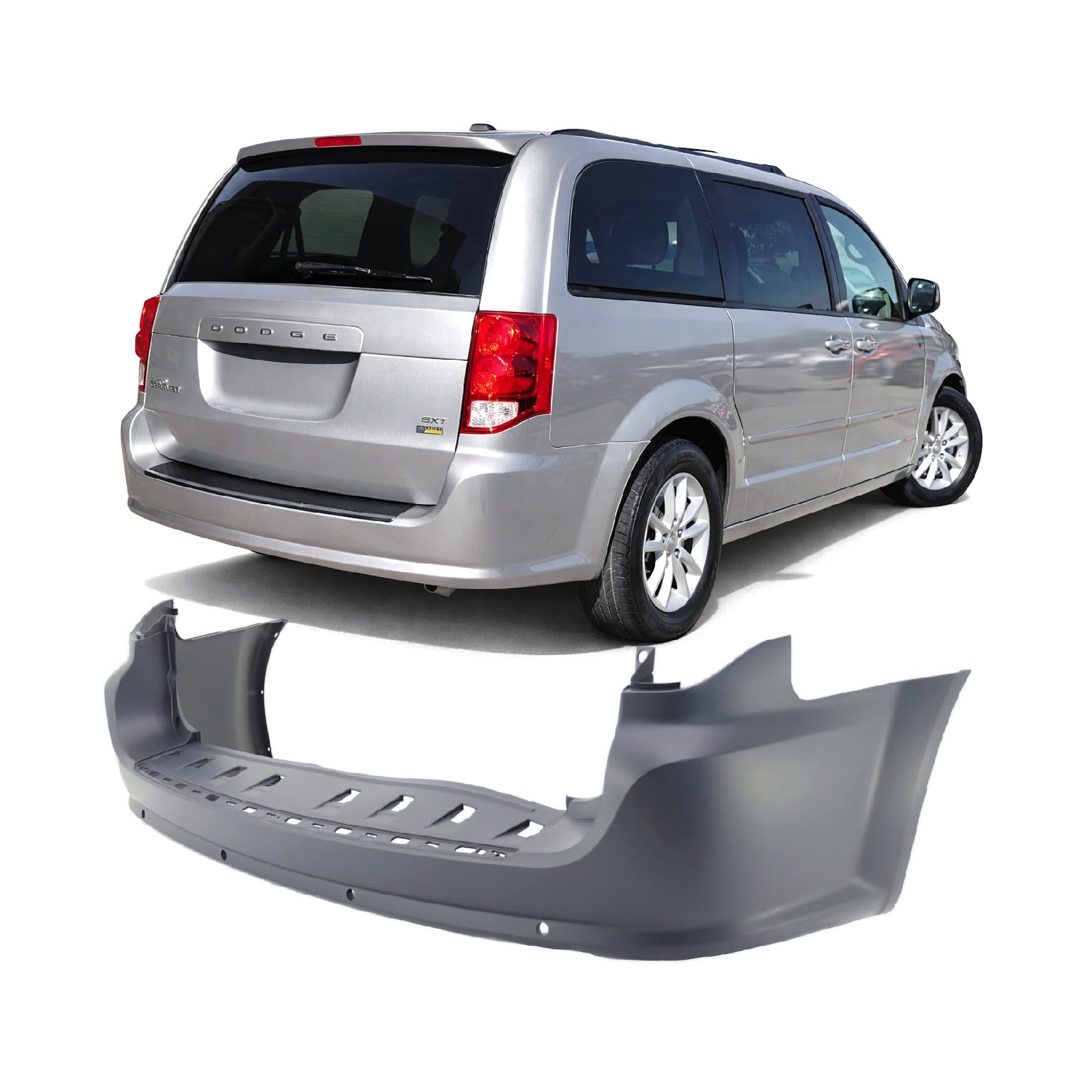 FitParts Compatible with Dodge Grand Caravan 2011–2020 Rear Bumper Cover