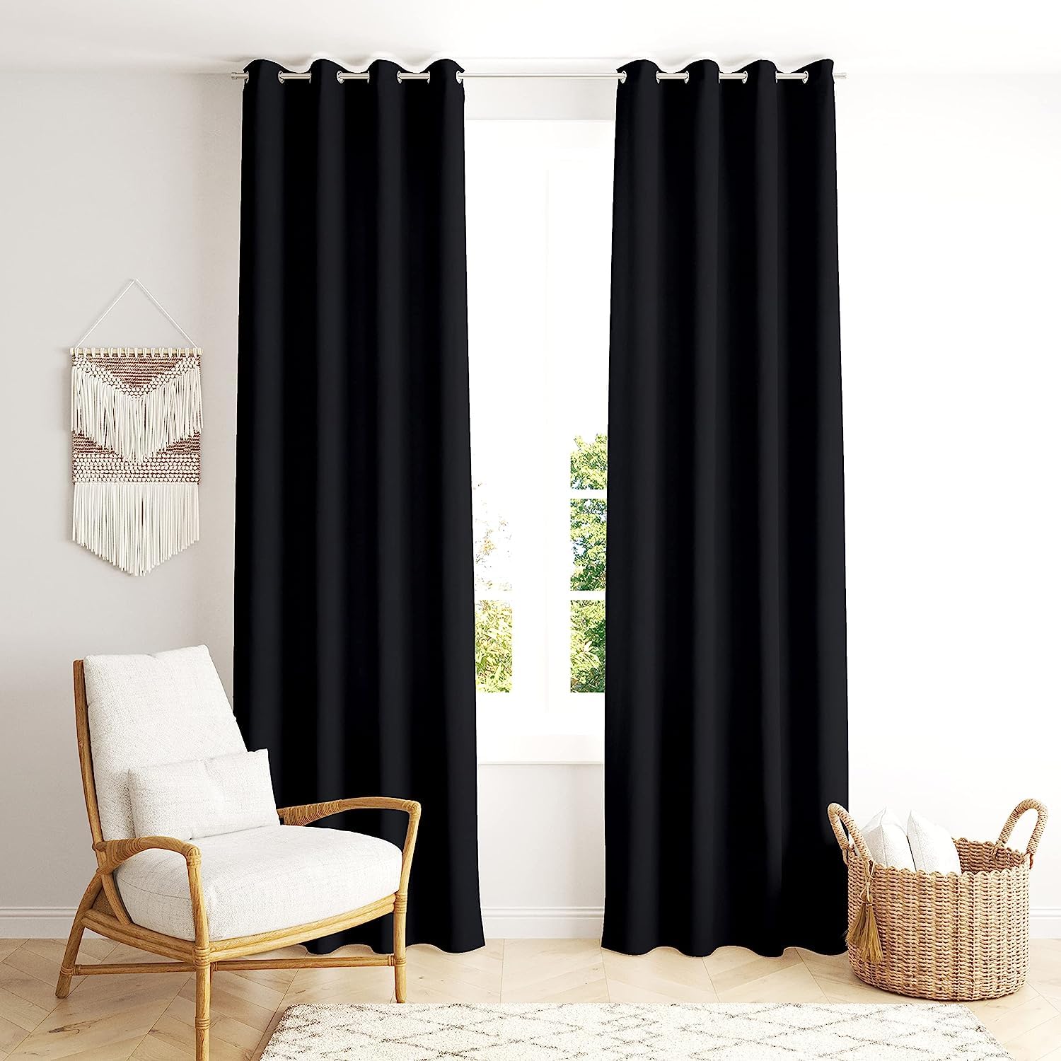LINENWALAS 100% Blackout Room Darkening Solid Grommet Eyelet Curtain, 4.5 X 6.5 Feet, Jade Black, Pack of 2 (B0BB6Y1QSY) Amazon Price History, Amazon Price Tracker