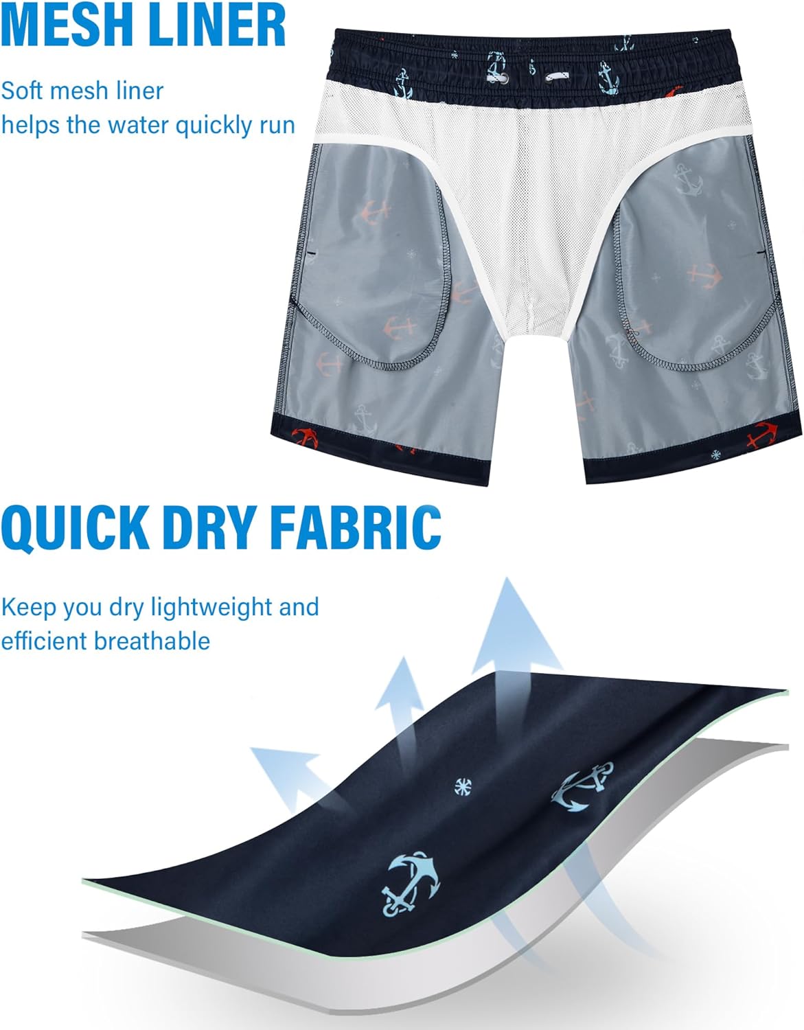 5inch Mens Swim Trunks: with Mesh Liner Pockets Drawstring Quick Dry Stretch Lined Funny Beach Swimming Pool Surf - Image 5