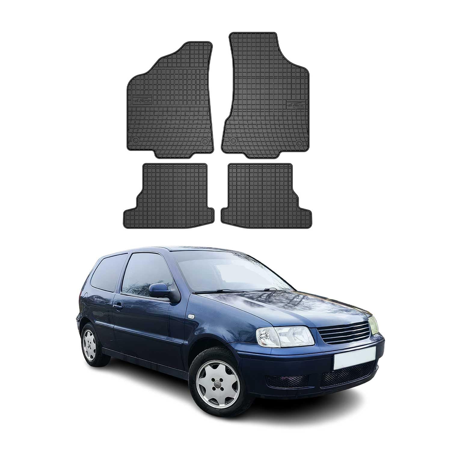 OMAC Fußmatten für VW Polo 1999-2001 Gummi 4tlg Schwarz