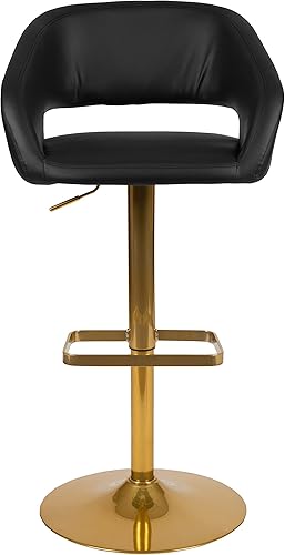 Miniatura 13 de Flash Furniture - Taburete de bar (altura ajustable, base cromada) Vinilo blanco/marco cromado,Vinilo negro/marco negro,Vinilo negro/marco