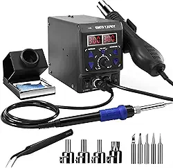 Estação de solda com exibição digital de pistola de ar quente estação de retrabalho para ferramentas de reparo de dessoldagem de telefone celular