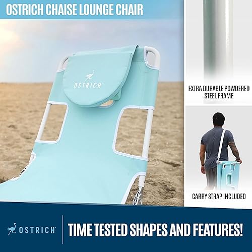 Miniatura 4 de Ostrich - Silla tumbona de playa para adultos con orificio para la cara, versátil, plegable, para piscina exterior, tomar el sol y leer en el