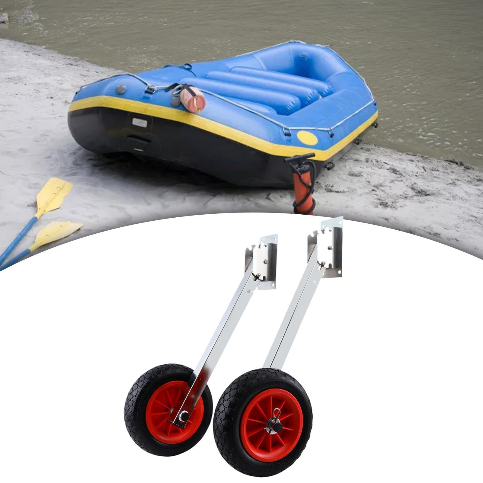 Tragbare, rutschfeste Bootslaufräder, ausgelegt für hohe Belastungen bis zu 600 lbs (ca. 272 kg), für Schlauchboote, Kajaks, Angelboote, Transportzubehör, tragbar