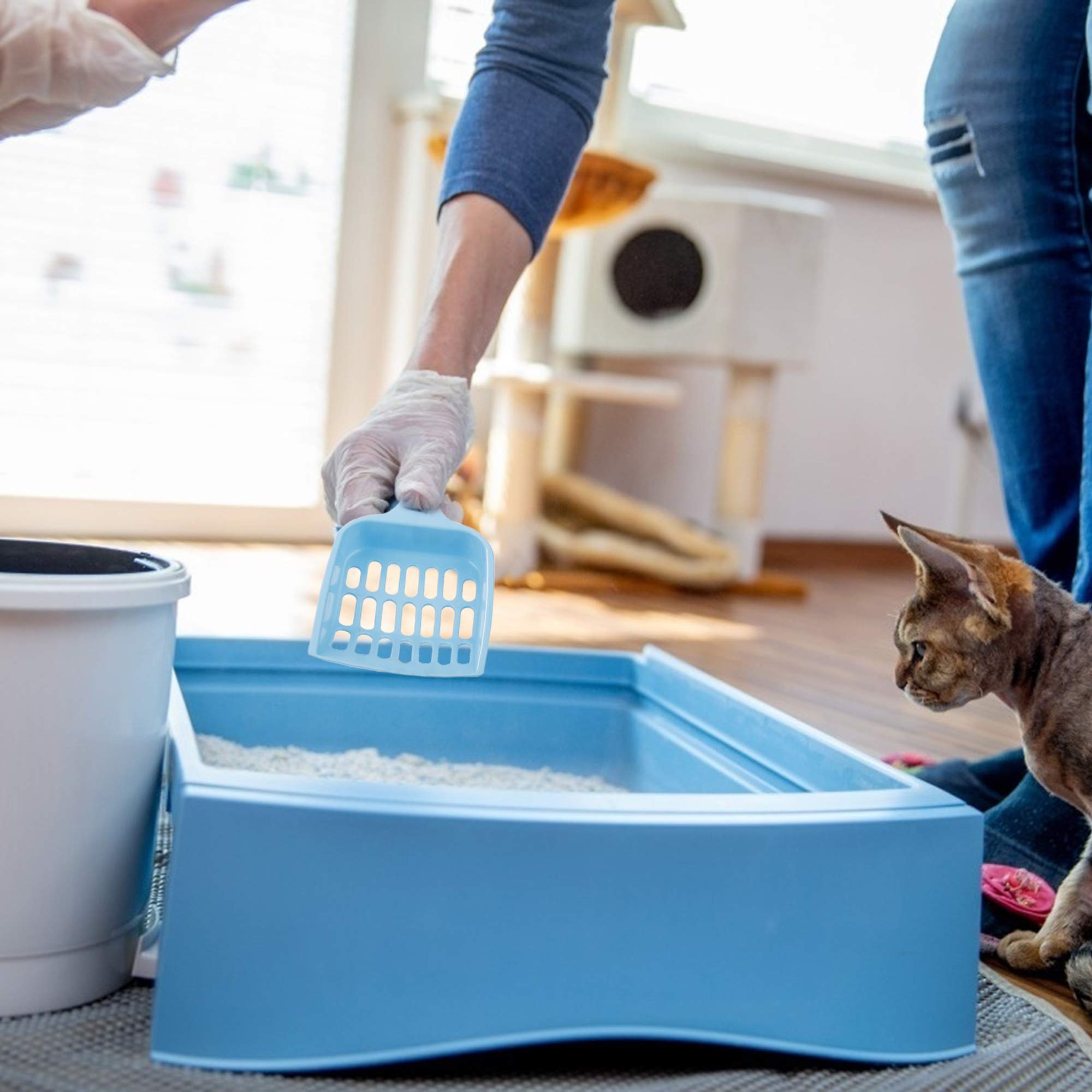 2 Stück Katzenstreu Schaufel Set - Kunststoff Pooper Scooper Mit Griff