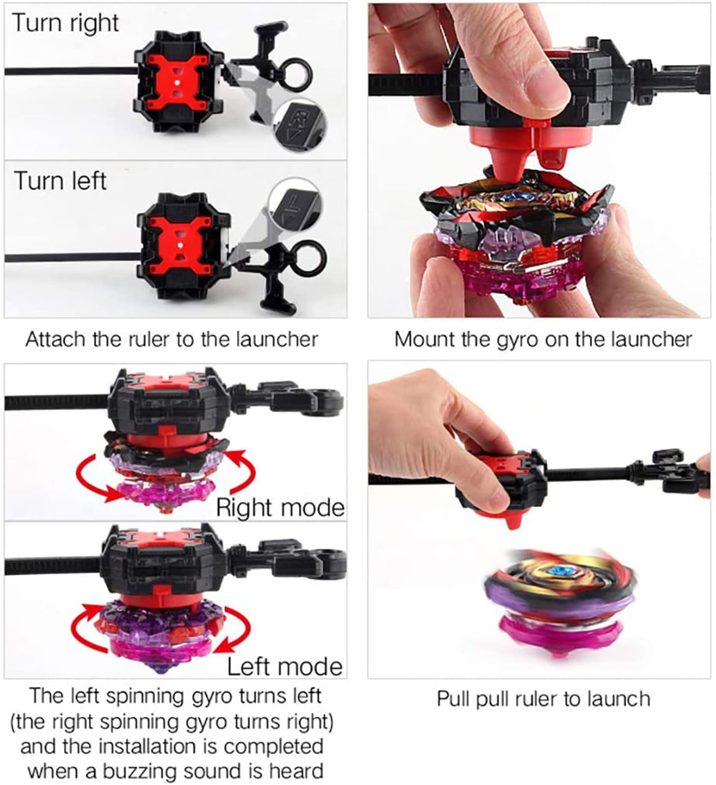 Set Beyblade Lanceurs 4D Toupies Beyblade Turbo Burst - Set Combat Avec Lanceurs 4D - Jouet Enfants Métal Masters - Cadeau Anniversaire Toupies Combat Baybledas Burst