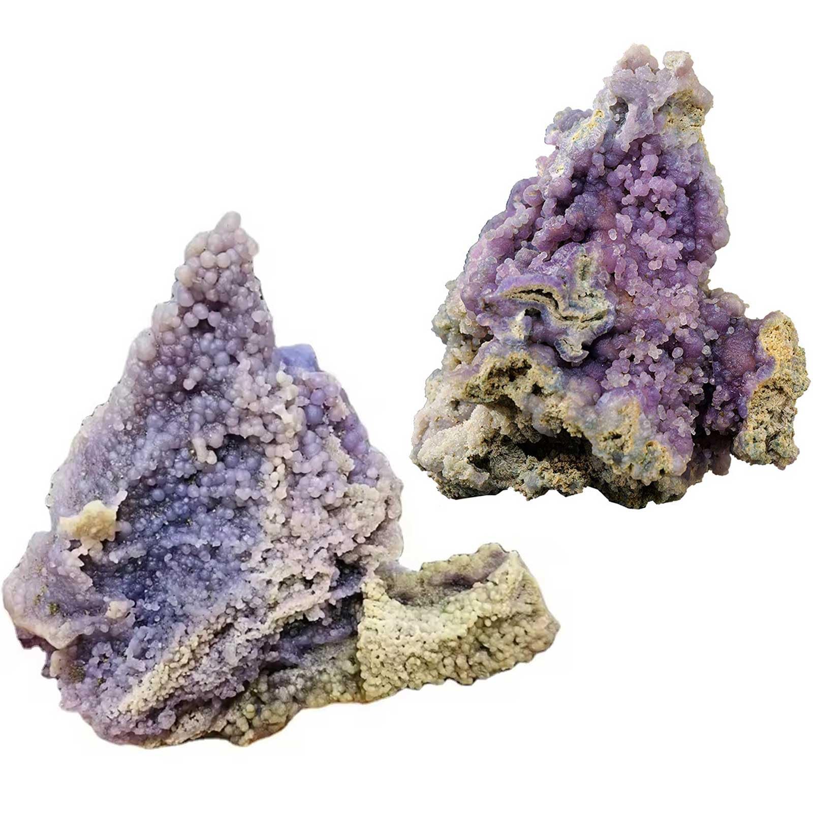 DECORN Natural Raw Grape Agate Geodes Clusters Healing Crystal Stones