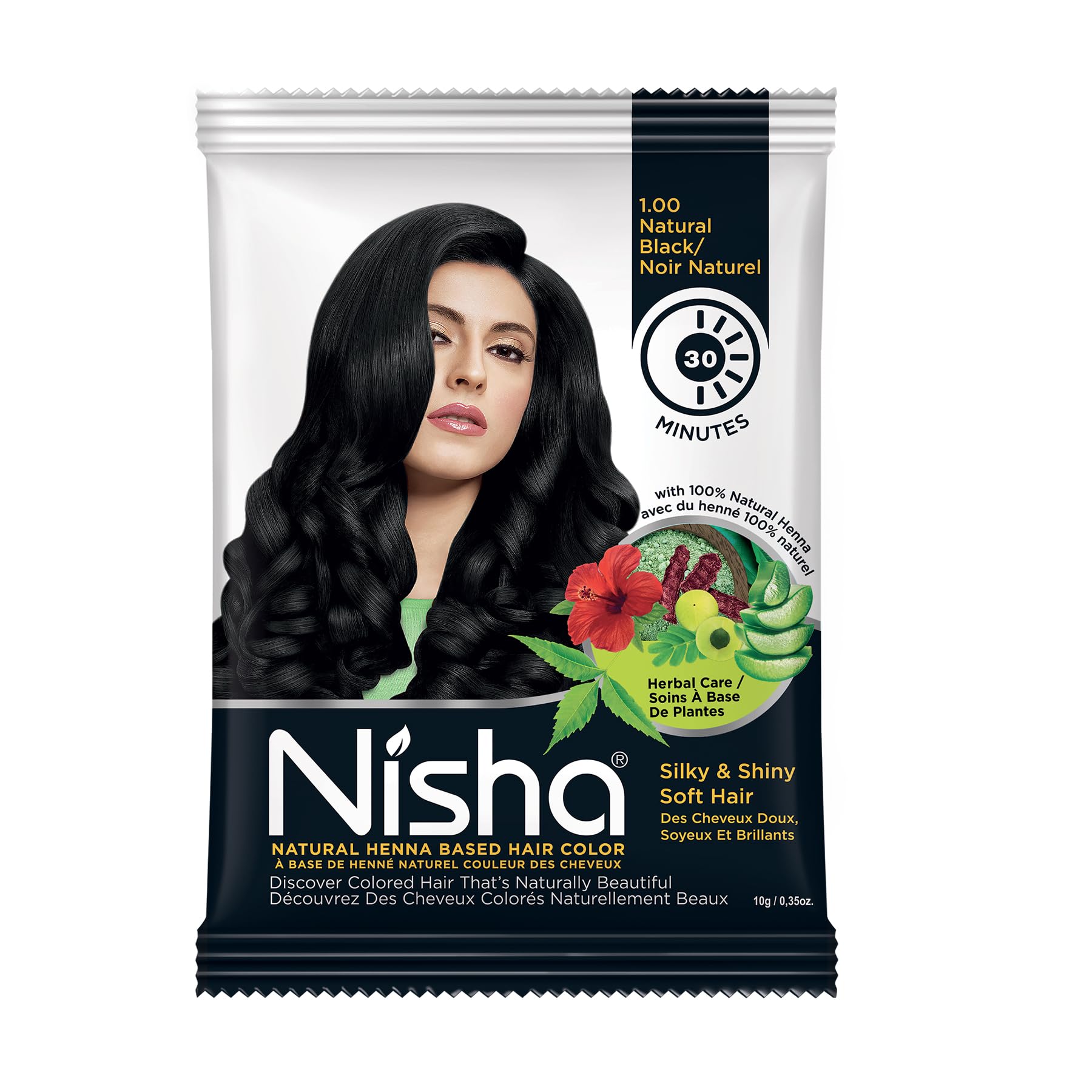 Nisha Natural Black Hair Color Dye Henna Based Black Dye Henna For Hair Men Women Hair Color Black Henna Powder Hair Color Dye Black Without Ammonia 10gm Pack of 10-image-24