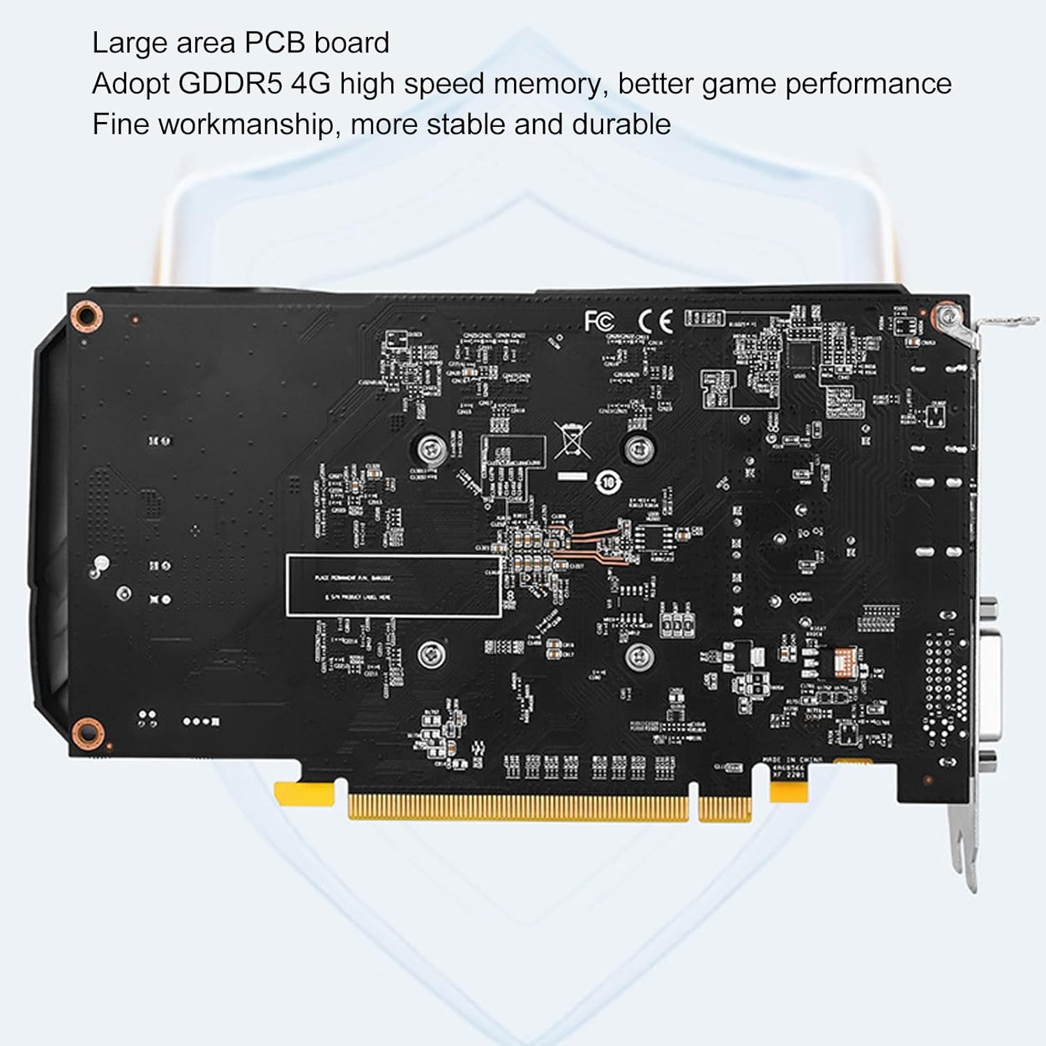 RX550 4GB GDDR5 Scheda grafica video da gioco per PC per computer, PCI Express 2.0 a 128 bit, DVI, HDMI, interfaccia DisplayPort, sistema di raffreddamento a doppia ventola, memoria video da 6000 MHz