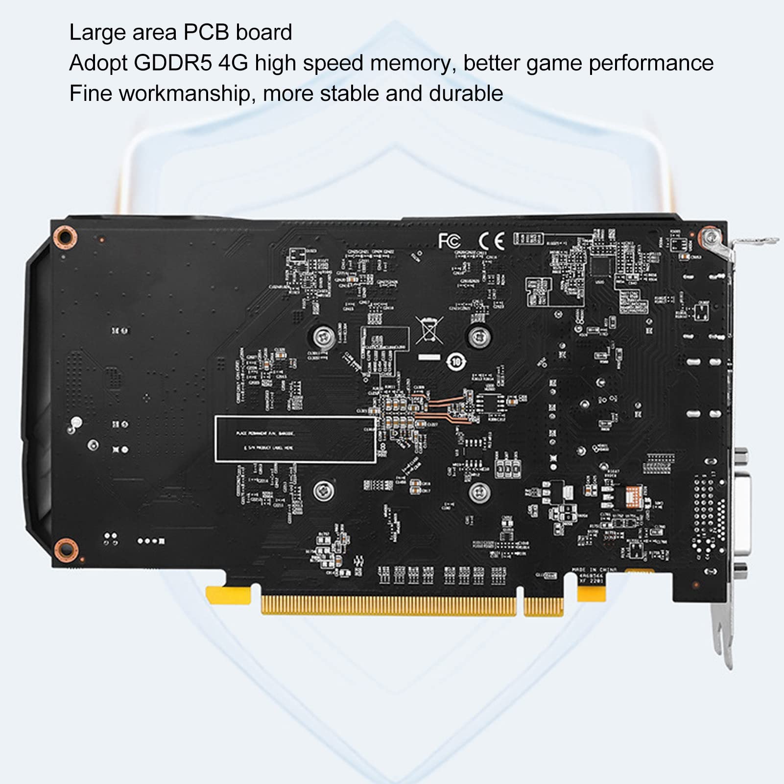 Septpenta Scheda Grafica RX550 4G, Frequenza 1071/6000 MHz GDDR5 128 Bit Sistema di Raffreddamento a Doppia Ventola Scheda Grafica Desktop, Interfaccia HDMI DVI DP per Computer