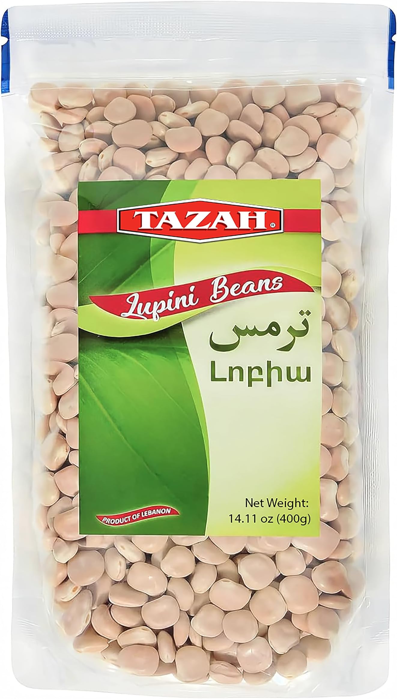Lupini Beans Dry 14.11oz (400g) - Imported Dried Lupin Beans in Resealabe Bag