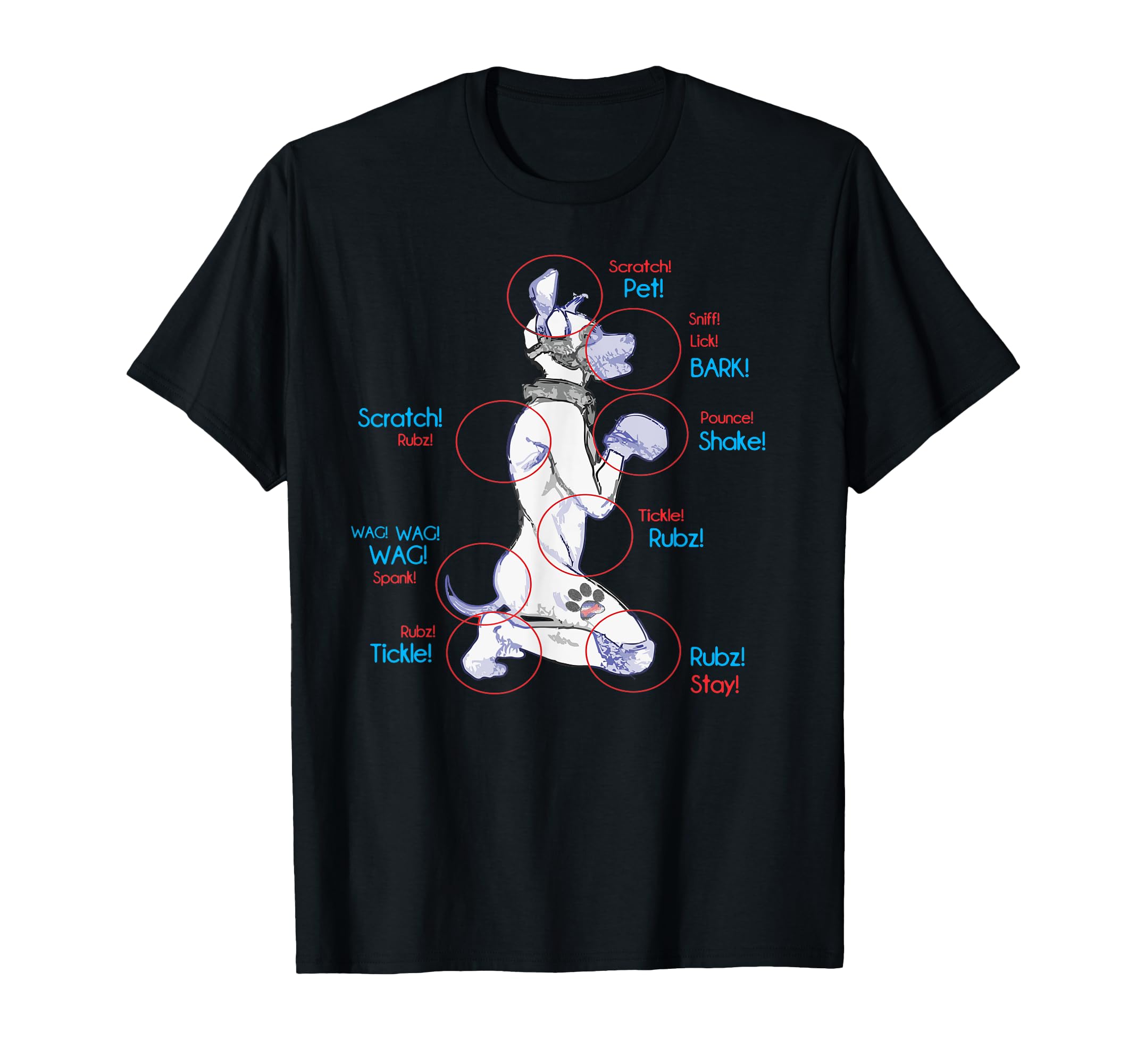 Puppy Diagram Pup Play Popular Puppy Play T-Shirt