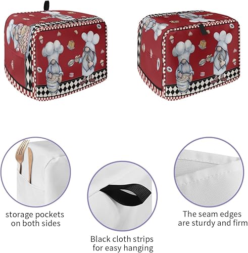 Miniatura 2 de Kitchen Chef - Cubierta para tostadora de gnomos de 2 rebanadas, cubiertas pequeñas para electrodomésticos de cocina, cubierta de horno tostador de