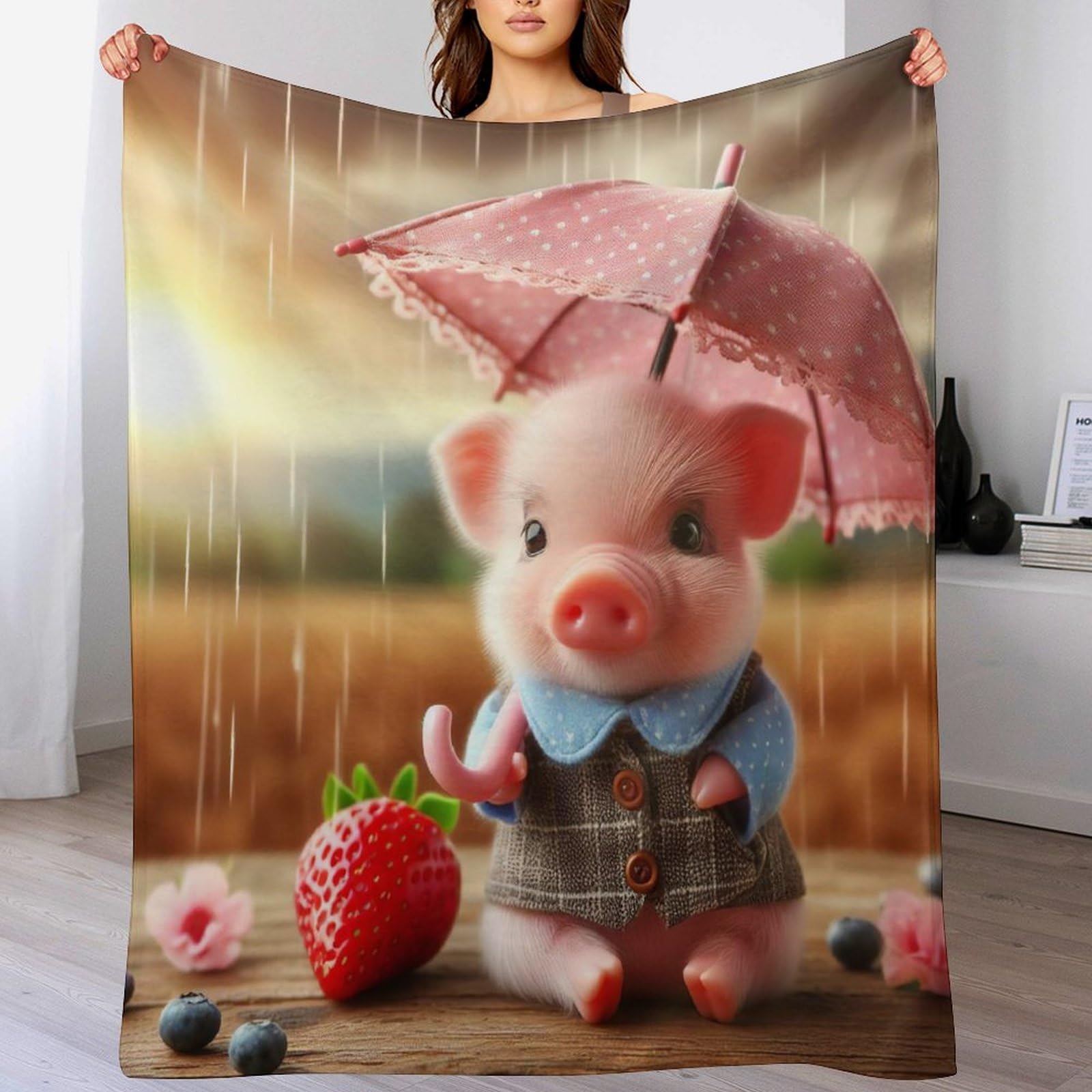 Couverture polaire douce cochon pour créer un cocon de tendresse et de réconfort