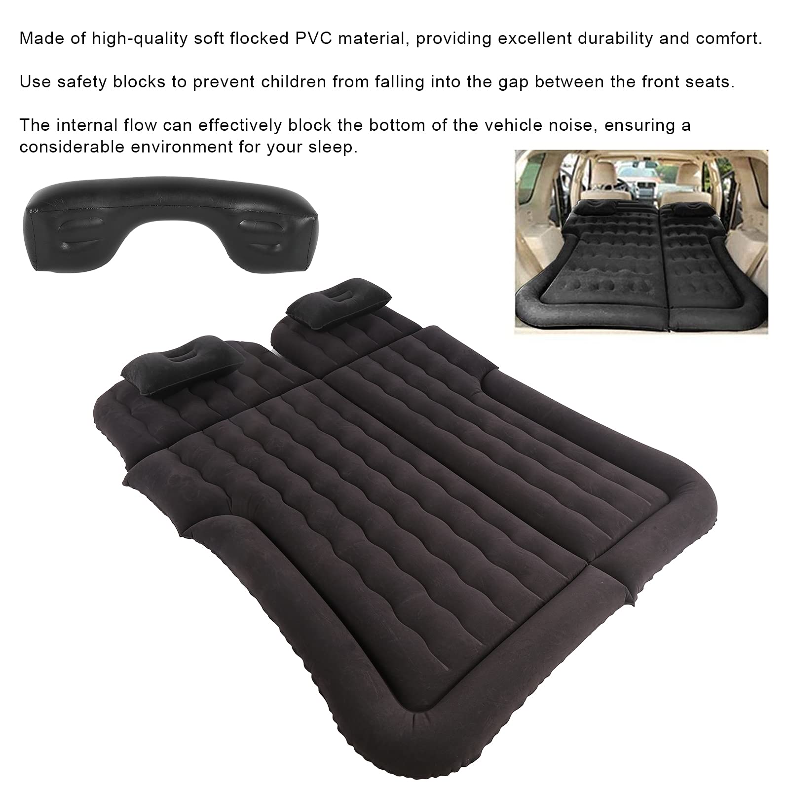 Generic Pompka Inflacyjna do Materaca Powietrznego 12 V, Elektryczna, Wygodna z flokowaną powierzchnią do SUV MPV RV Camping Black