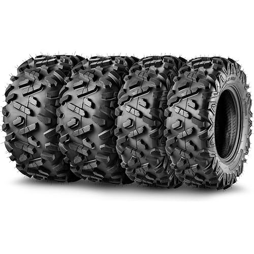 TRIPOWER ATV UTV Tires 25x8-12 & 25x10-12 All Terrain Trail Sand Mud Off-Road Tires, 6 Ply Tubeless Full Set of 4
